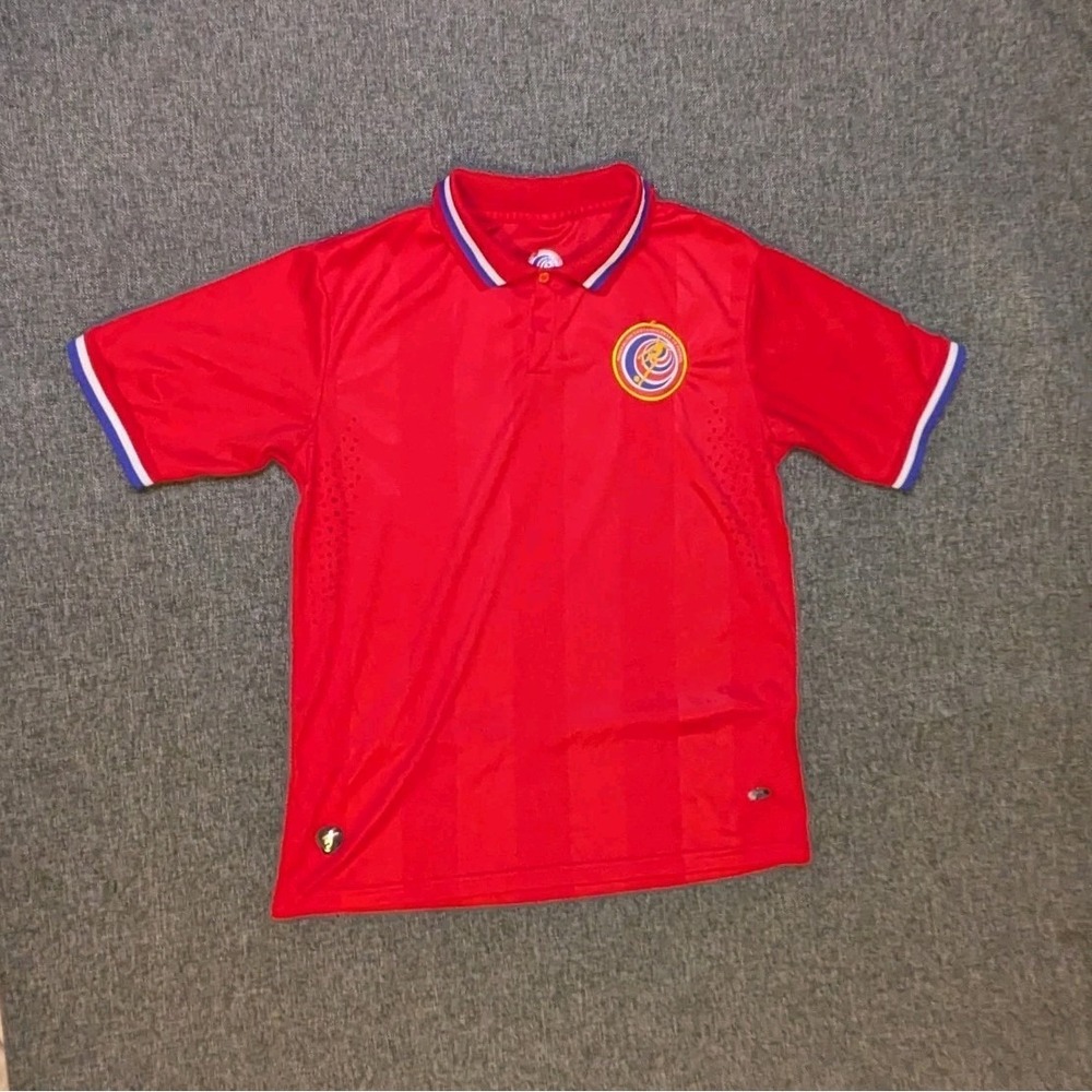 Vintage Soccer Costa Rica National Team Jersey Polo Red Medium Futbol Tee